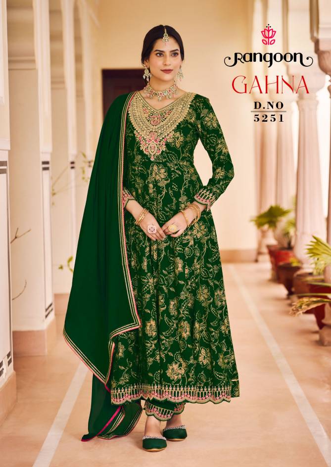 GAHNA Gahna By Rangoon Rayon Printed Anarkali Readymade Suits Wholesale Price In Surat